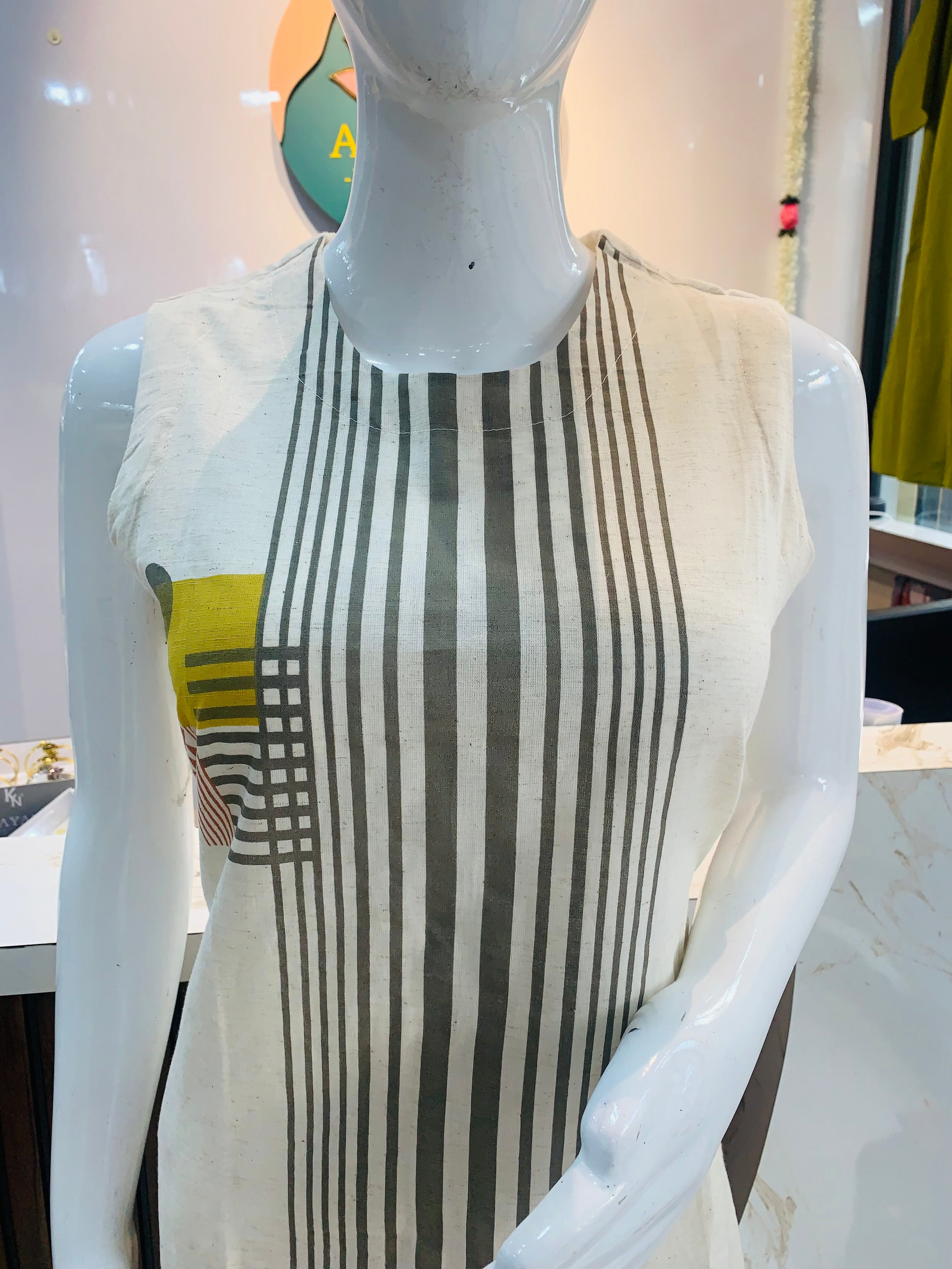 Khadi Cotton Geometric Print Set