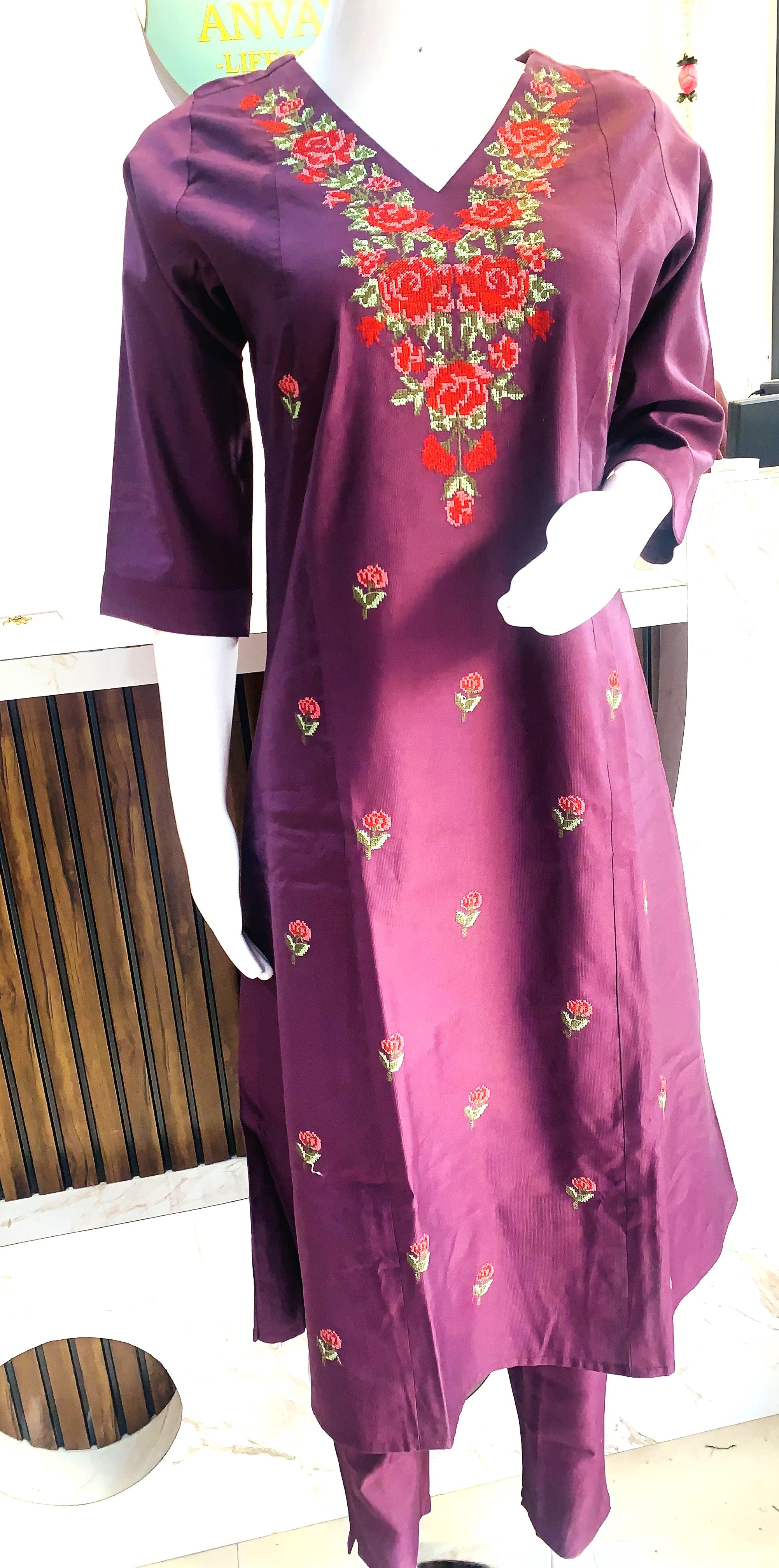 Embroidered Vatican Fabric Set